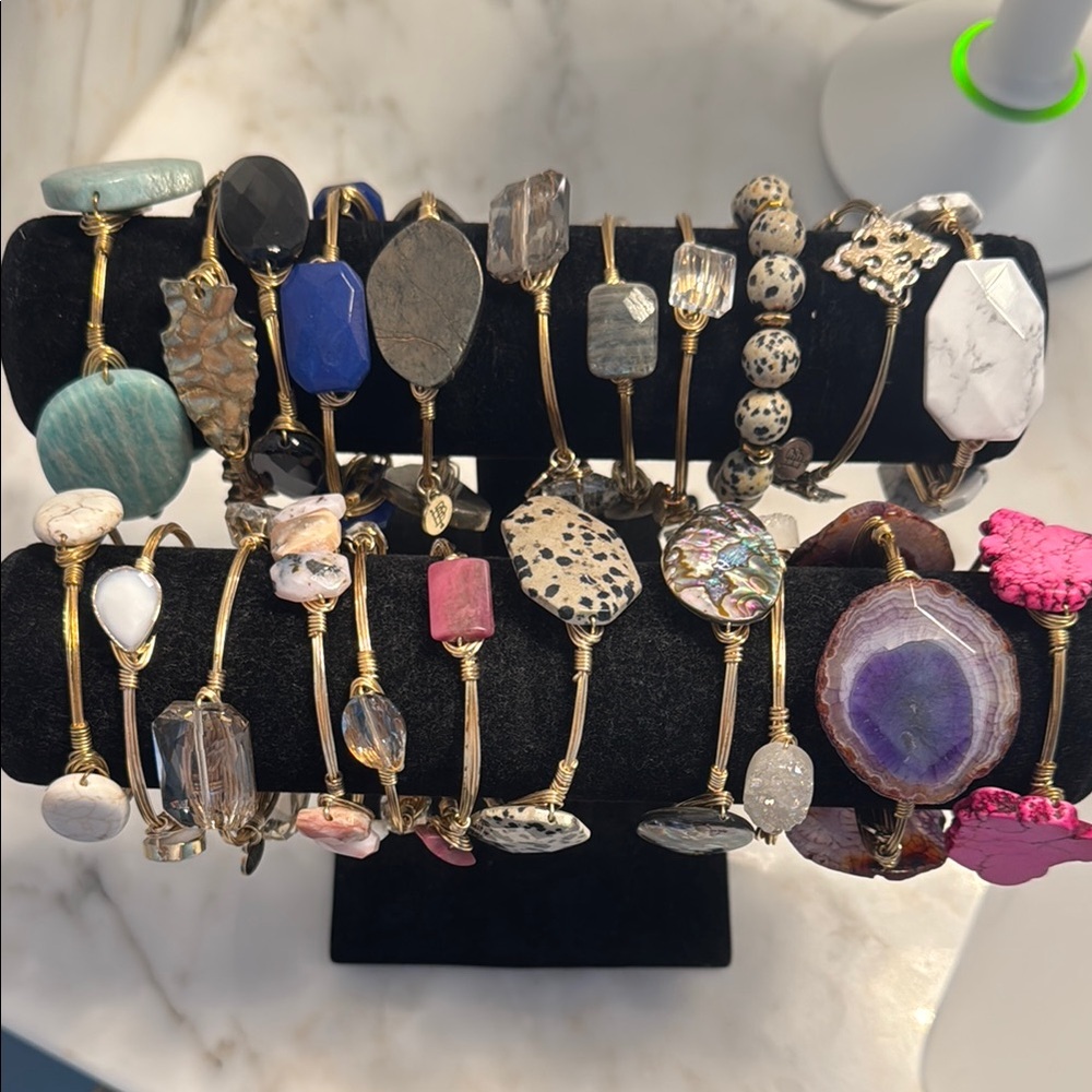 Bourbon and Bowties Gold and Blue Bracelet